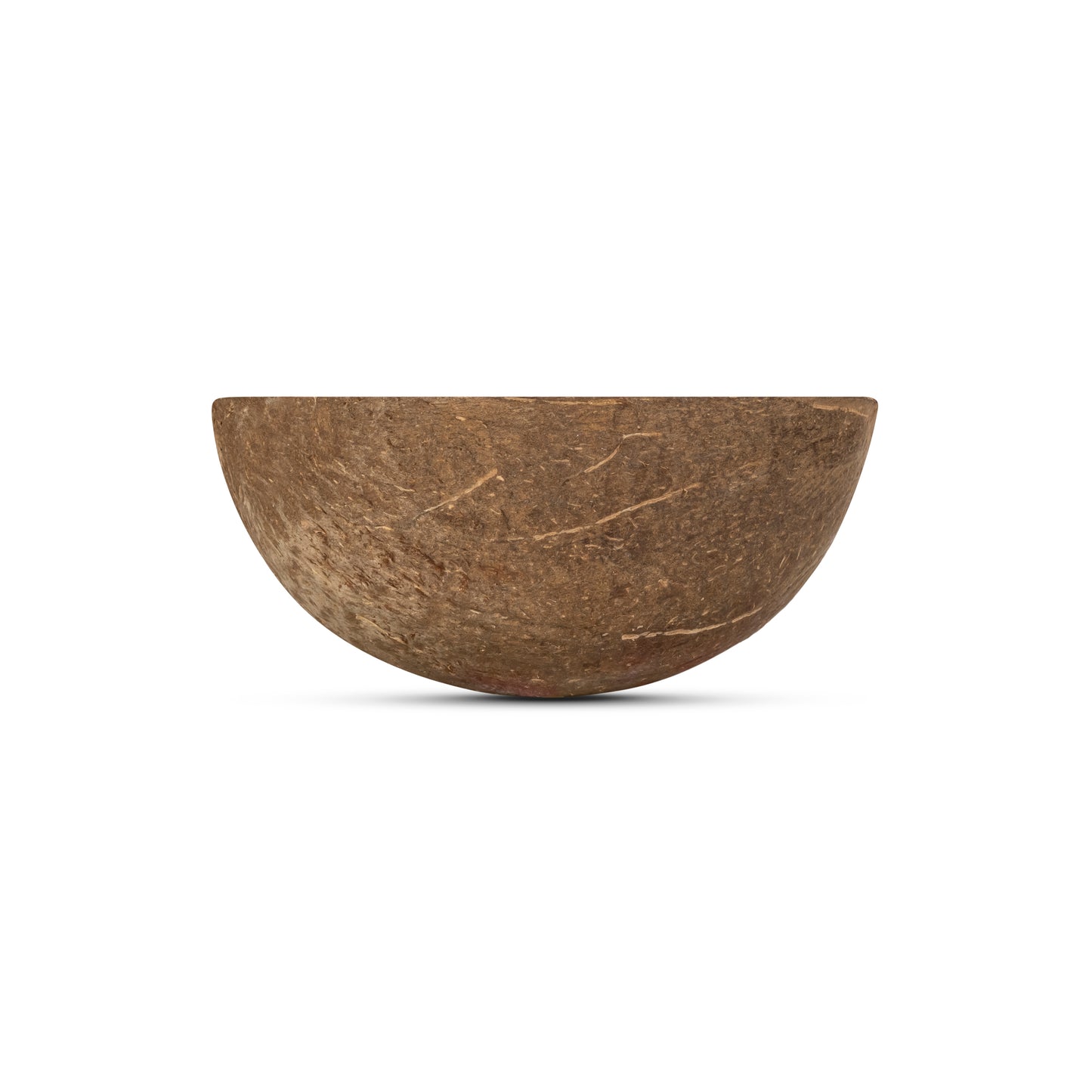 side view of coconut half shell bowl