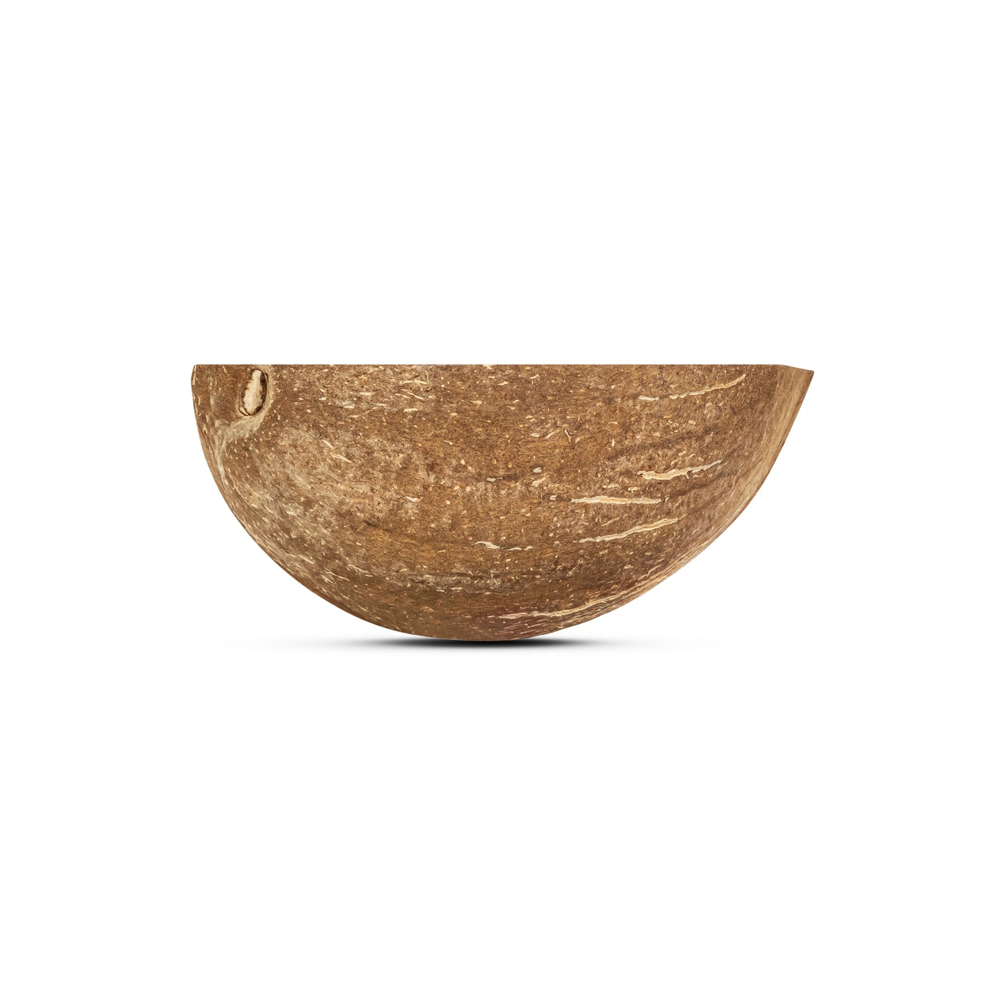 front of coconut shell half cup