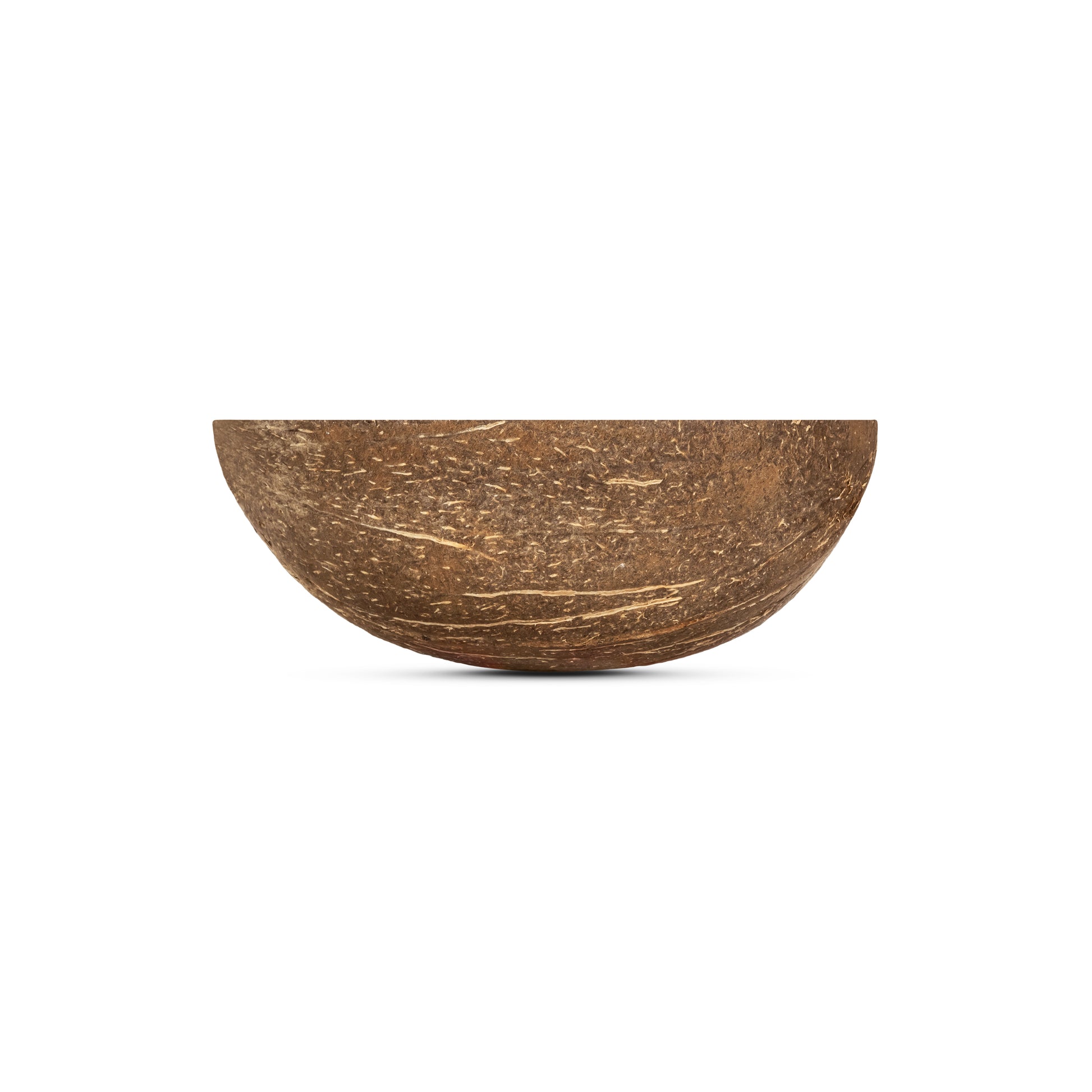 front of coconut half shell cup