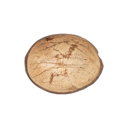 coconut shell smoothed inside for serving