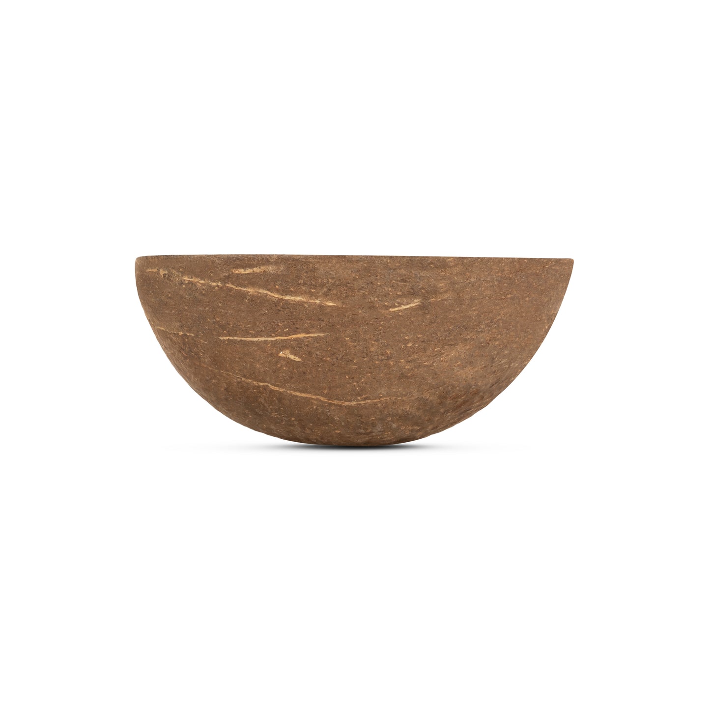 front of coconut shell cup oval half