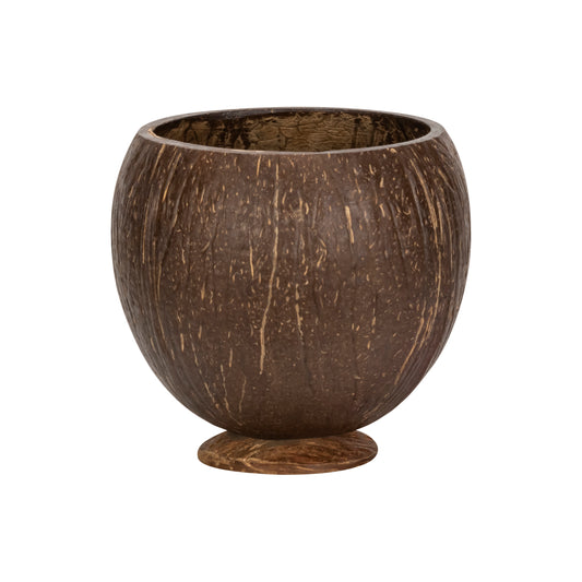 real coconut shell cup with base
