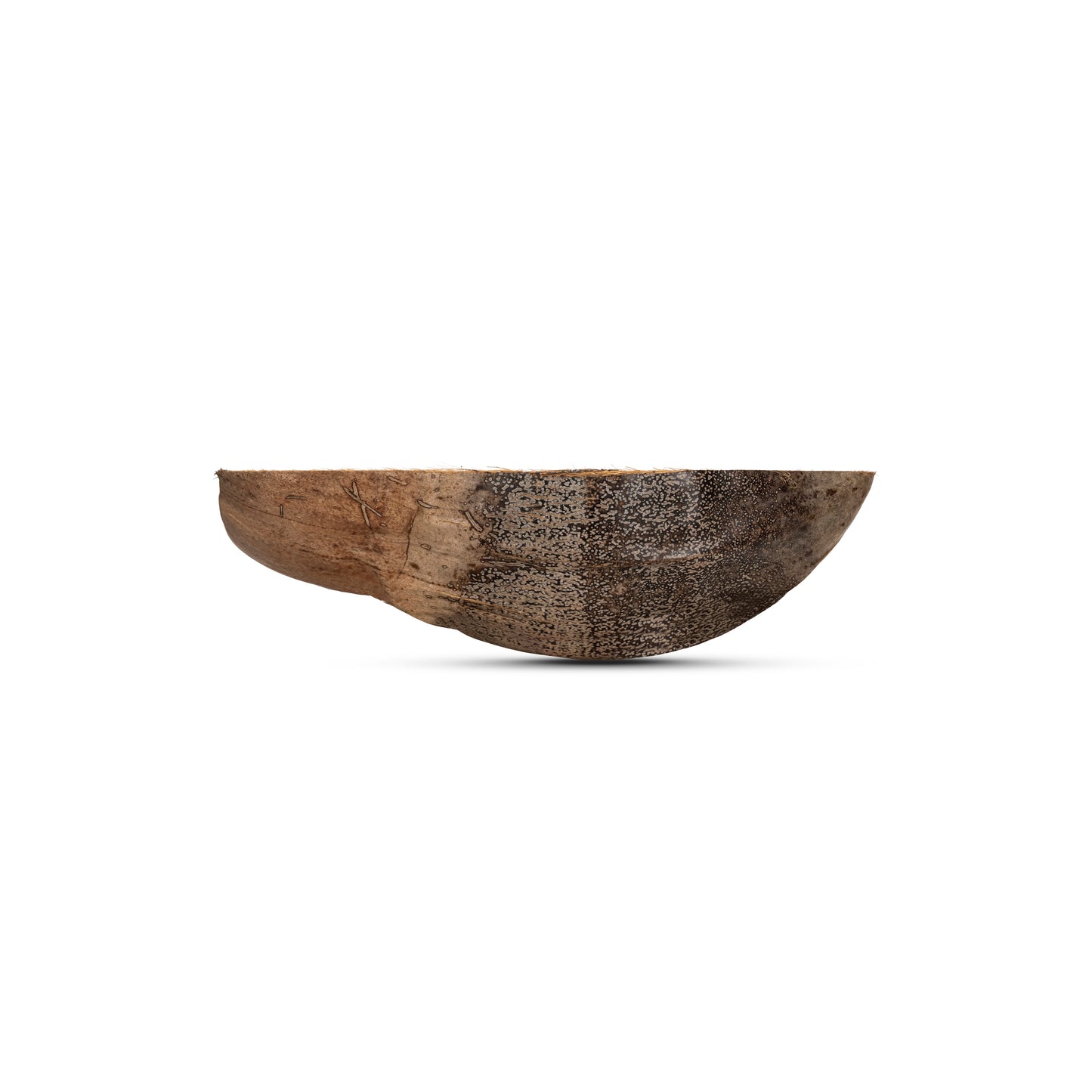 side view coconut husk cup bowl