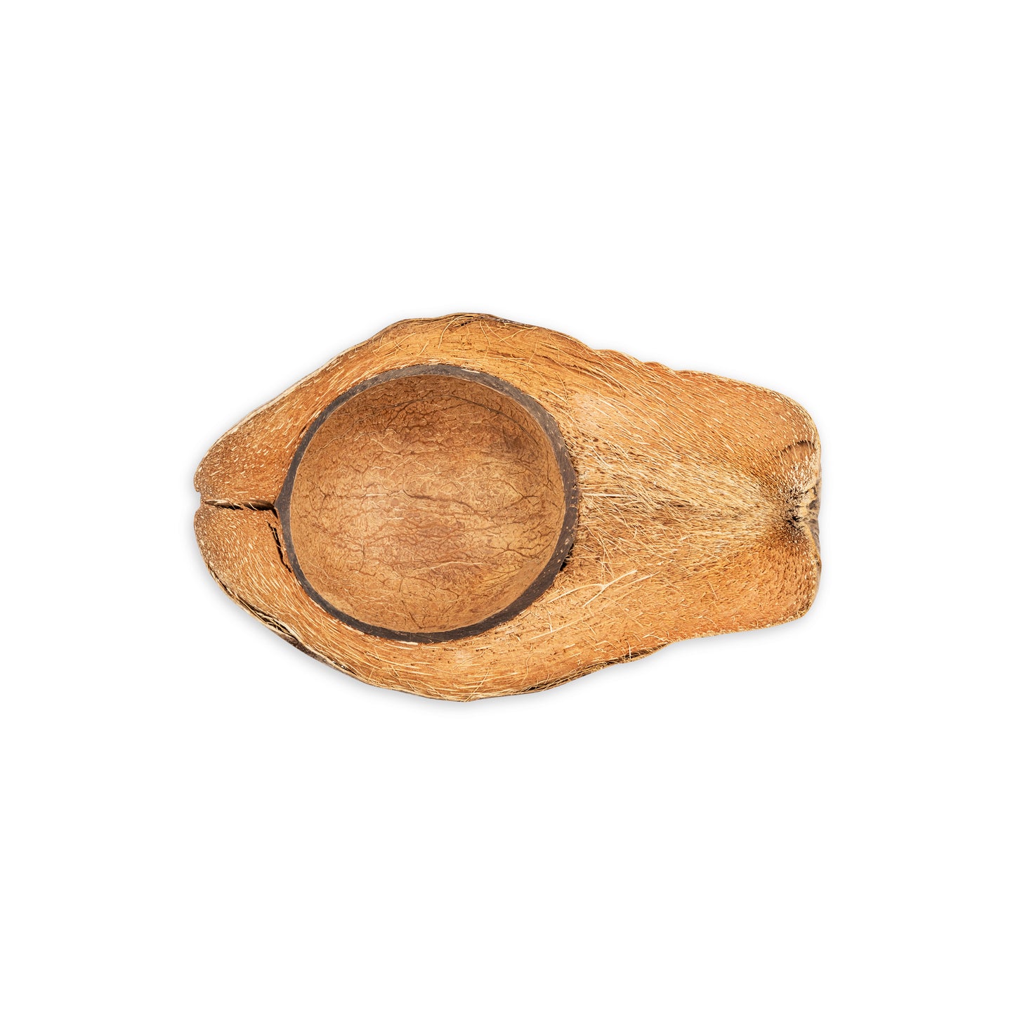top view coconut with husk bowl